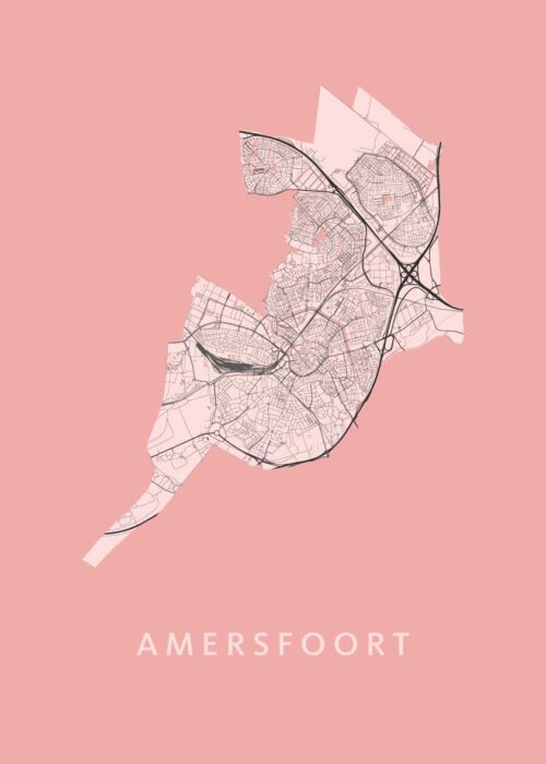 Amersfoort stadskaart poster Pink