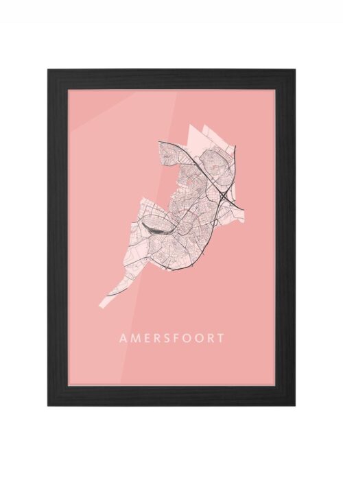 amersfoort stadskaart poster kopen ingelijst in zwarte lijst