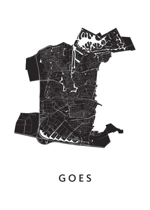 Goes White Stadskaart Poster Kopen