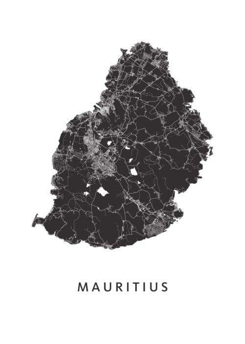 Mauritius Eilandkaart Poster Print