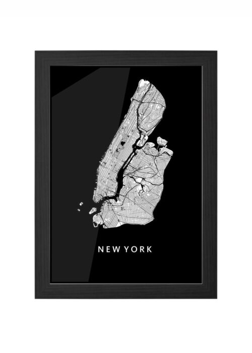 new york stadskaart poster kopen ingelijst in zwarte lijst