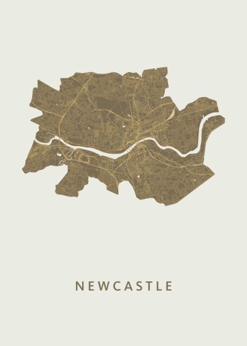 Newcastle Gold Stadskaart Poster Kopen