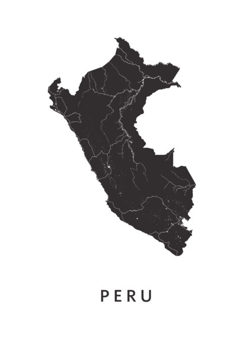 Peru landkaart poster