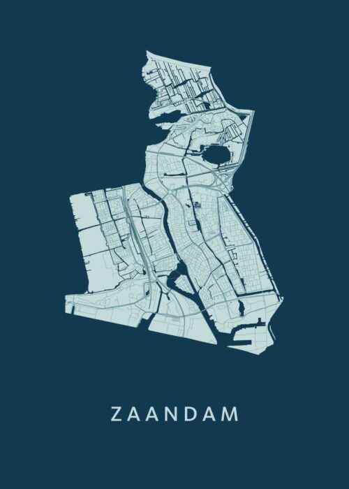 Zaandam Stadskaart - Feldgrau poster