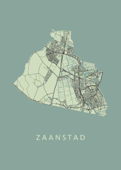 Zaanstad Stadskaart - Olive poster