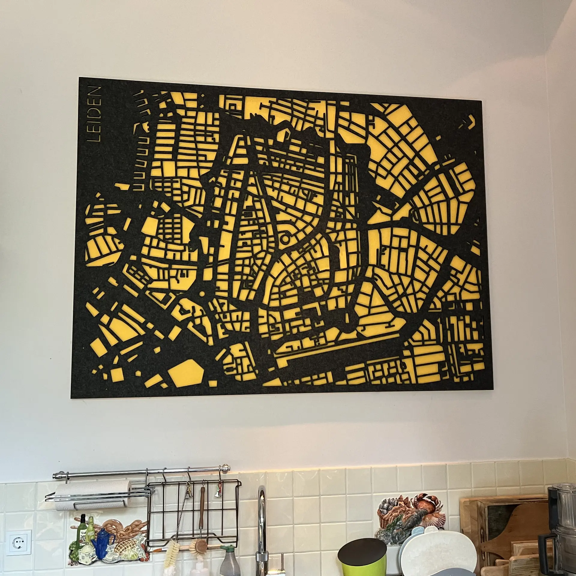 Leiden PET-vilt Akoestische Stadskaart Poster Kopen