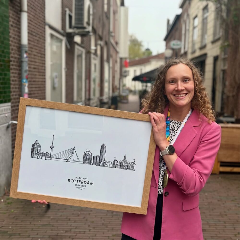 Rotterdam Marathon - Skyline - 2026 Poster gepersonaliseerd