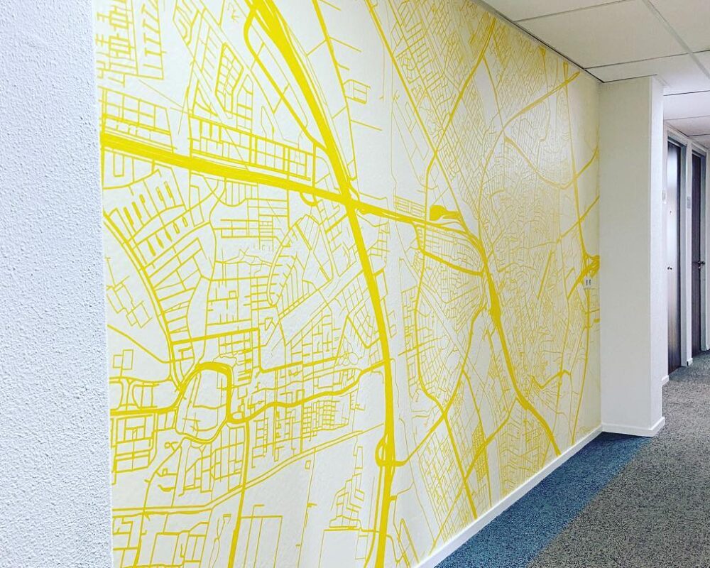 Stadskaart als behang