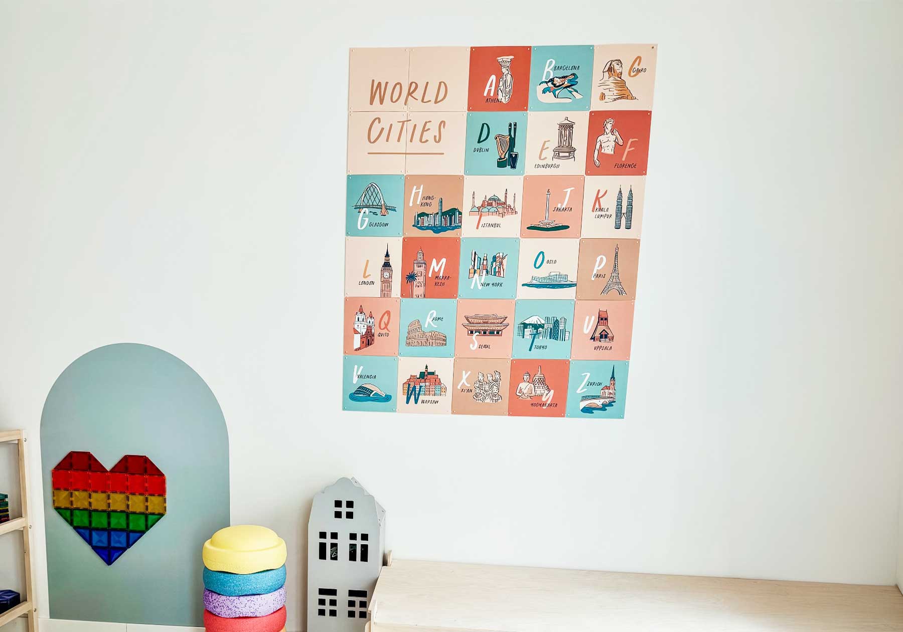 Kinderkamer inrichting IXXI ABC Wereldsteden Kinderkamer inrichting IXXI ABC Wereldsteden