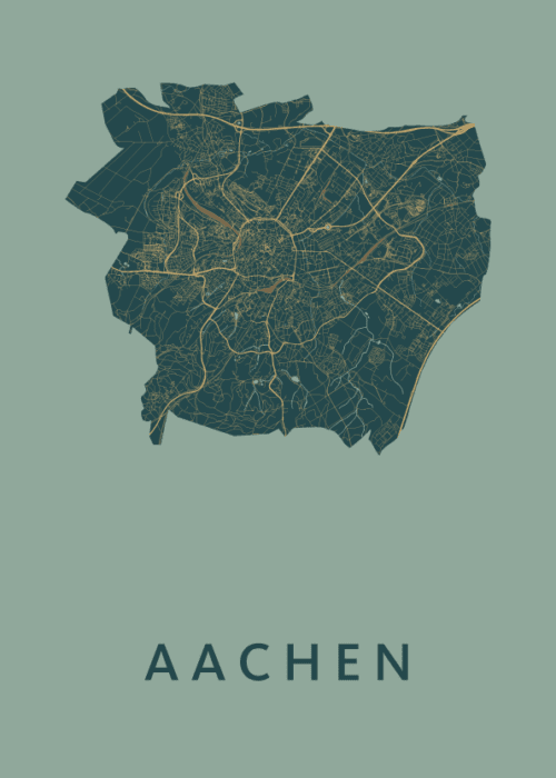 Aachen Stadskaart - Amazon poster