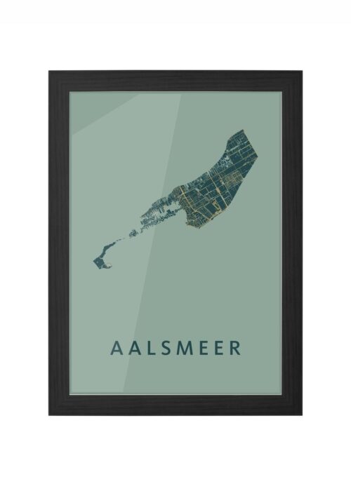 aalsmeer stadskaart poster ingelijst in zwarte lijst