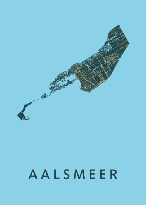 Aalsmeer Stadskaart poster Azure