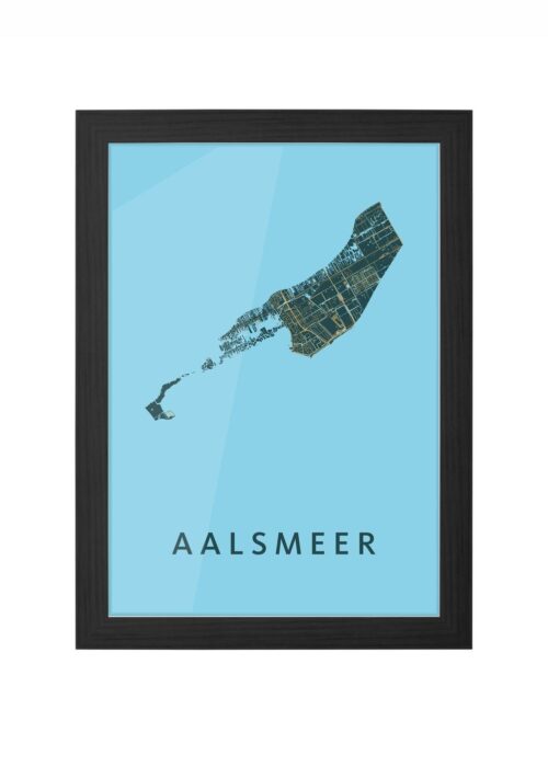 aalsmeer stadskaart poster ingelijst in zwarte lijst