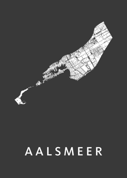 Aalsmeer Stadskaart poster Black