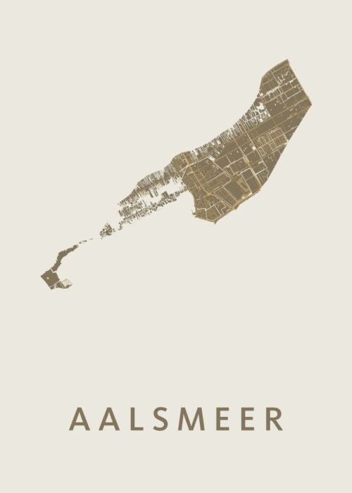 Aalsmeer Stadskaart poster Gold