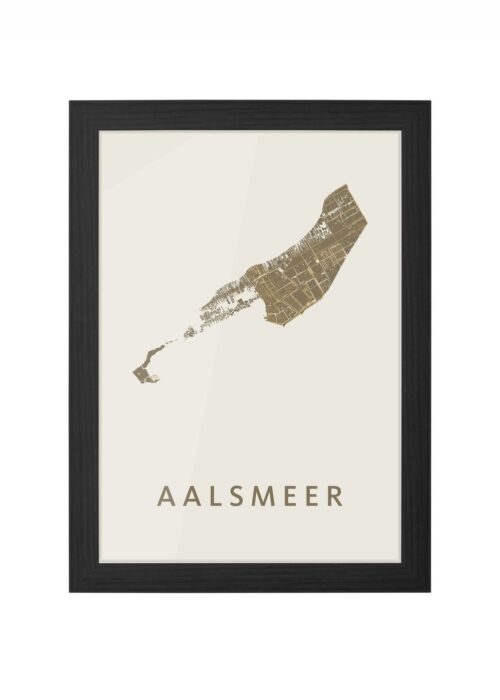 aalsmeer stadskaart poster ingelijst in zwarte lijst