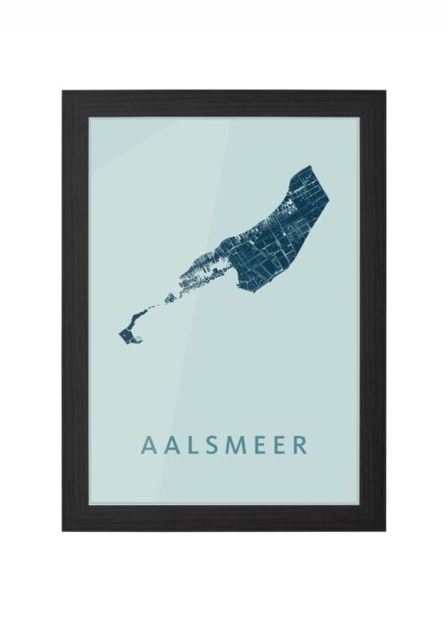 aalsmeer stadskaart poster ingelijst in zwarte lijst