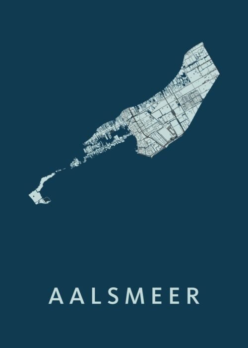 Aalsmeer Stadskaart poster Navy