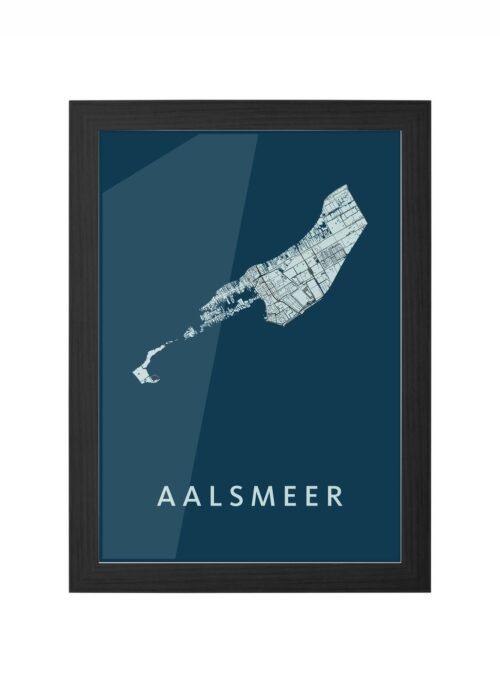 aalsmeer stadskaart poster ingelijst in zwarte lijst