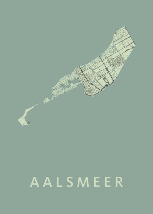 Aalsmeer Stadskaart poster Olive
