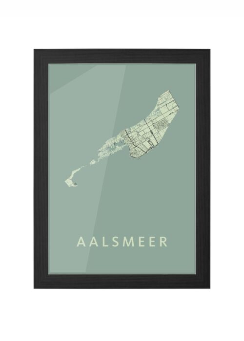 aalsmeer stadskaart poster ingelijst in zwarte lijst