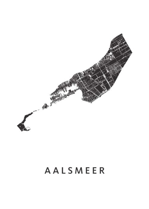 Aalsmeer Stadskaart poster White