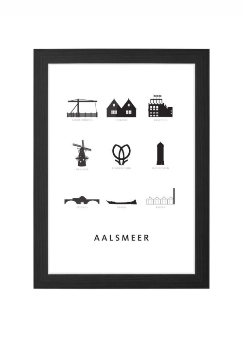 Aalsmeer Architectuur Wit ingelijst in zwarte lijst