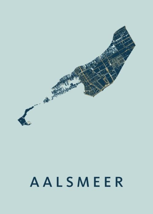 Aalsmeer Stadskaart poster Prussian