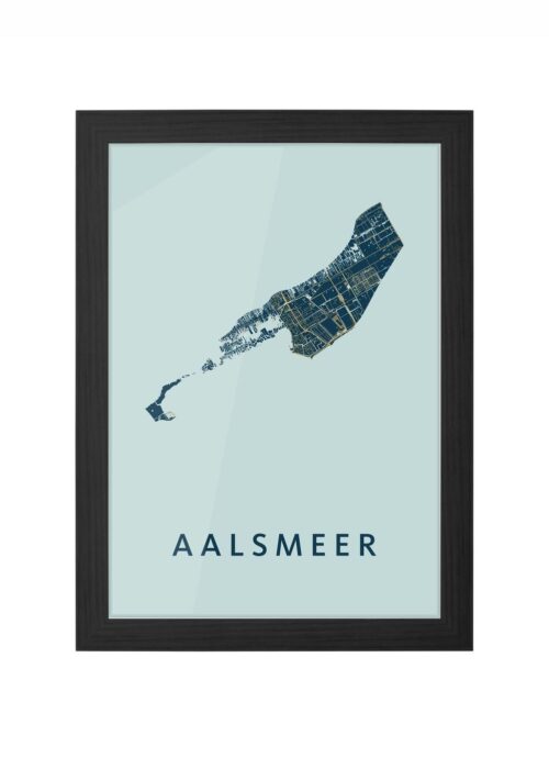 aalsmeer stadskaart poster ingelijst in zwarte lijst
