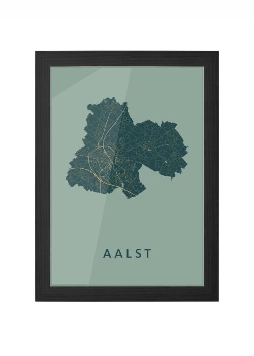 aalst stadskaart poster ingelijst in zwarte lijst