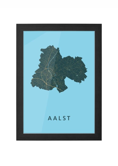 aalst stadskaart poster ingelijst in zwarte lijst