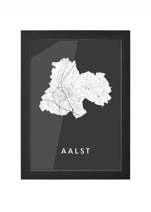 aalst stadskaart poster ingelijst in zwarte lijst