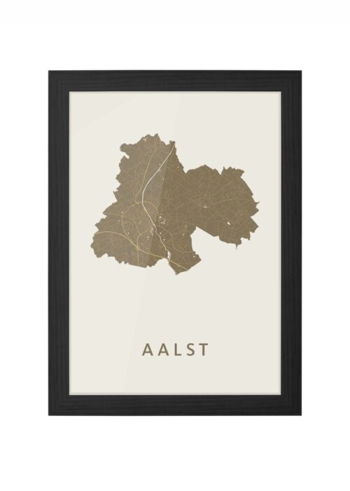 aalst stadskaart poster ingelijst in zwarte lijst