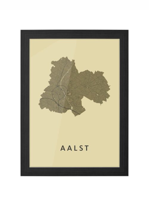 aalst stadskaart poster ingelijst in zwarte lijst