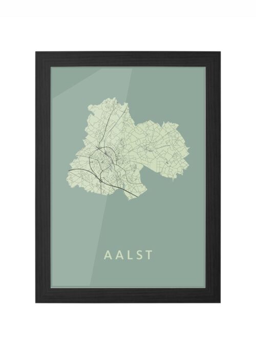 aalst stadskaart poster ingelijst in zwarte lijst