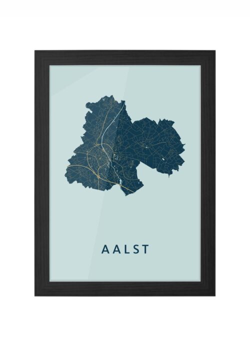 aalst stadskaart poster ingelijst in zwarte lijst
