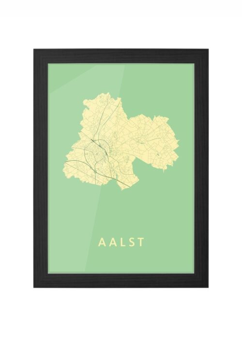aalst stadskaart poster ingelijst in zwarte lijst