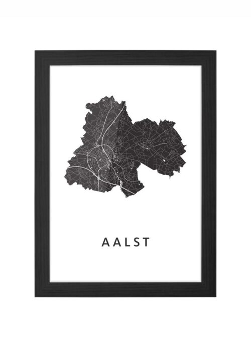aalst stadskaart poster ingelijst in zwarte lijst