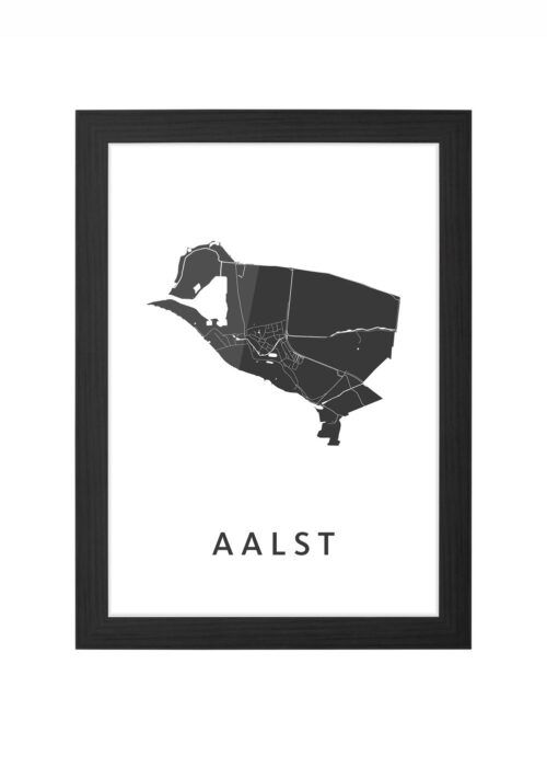 aalst (gelderland) kaart poster ingelijst in zwarte lijst