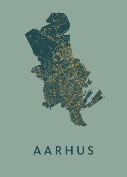 Aarhus Stadskaart poster Amazon