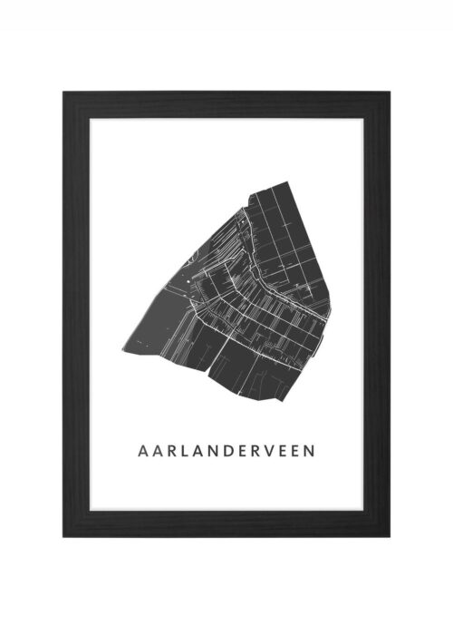aarlanderveen kaart poster ingelijst in zwarte lijst