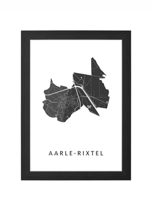 aarle-rixtel kaart poster ingelijst in zwarte lijst