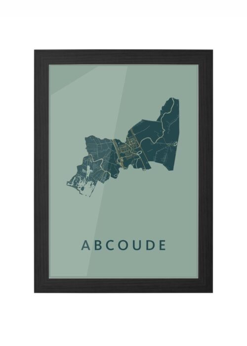abcoude stadskaart poster ingelijst in zwarte lijst