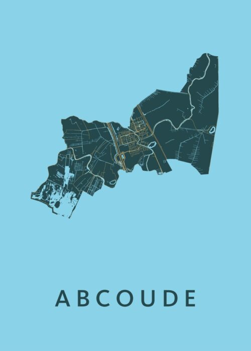 Abcoude Stadskaart poster Azure