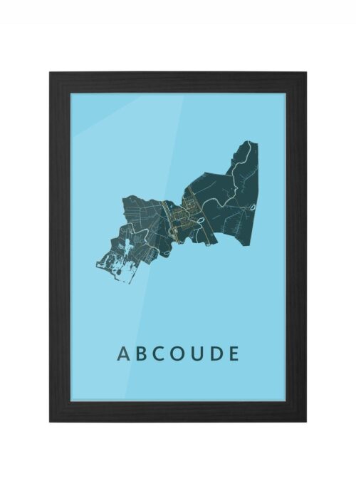 abcoude stadskaart poster ingelijst in zwarte lijst