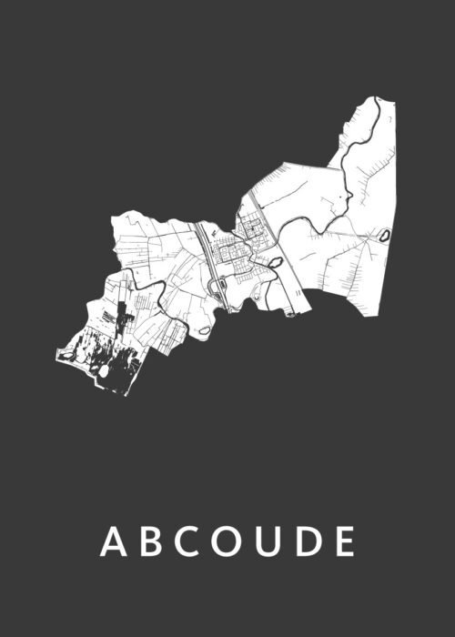 Abcoude Stadskaart poster Black