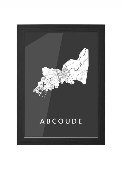 abcoude stadskaart poster ingelijst in zwarte lijst