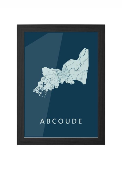 abcoude stadskaart poster ingelijst in zwarte lijst