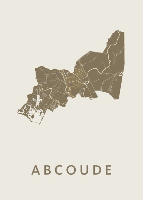 Abcoude Stadskaart poster Gold