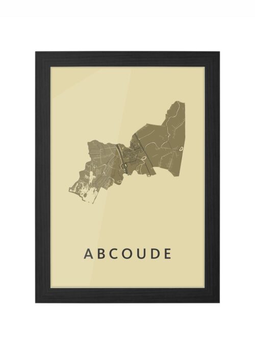 abcoude stadskaart poster ingelijst in zwarte lijst